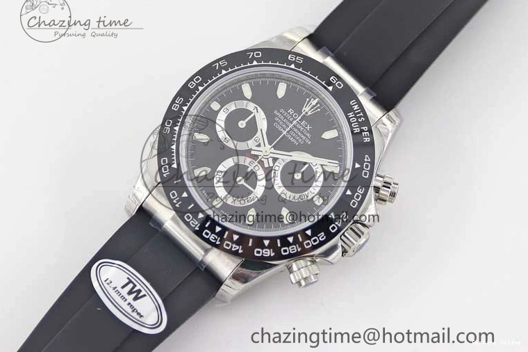 0129 Refined Daytona 116519 SS TWF 1:1 Best Edition 904L Steel Black Dial on Oysterflex Strap A 2409